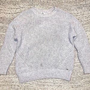 Comfy Oversized Grey Knit Sweater